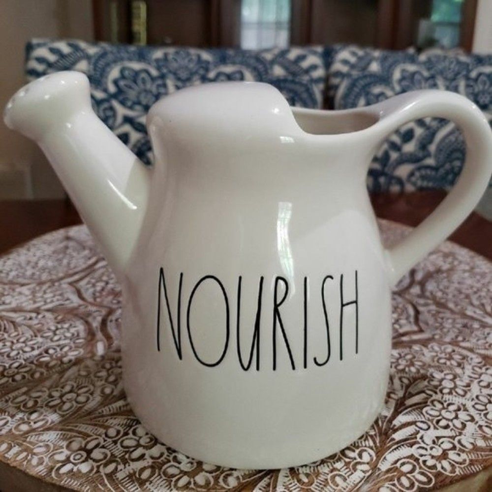 Rae Dunn NOURISH Watering Can Ceramic New
